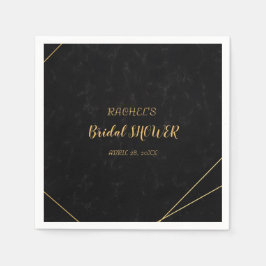 Chic Black & Gold Geometric Rahmen Serviette