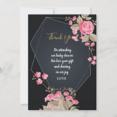 Chic Black & Gold Geometric Rahmen vielen Dank Einladung (Vorderseite)