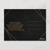 Chic Black & Gold Geometric Rahmen Vielen Dank Postkarte (Rückseite)