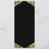 Chic Black & Gold Glitzer Flakes Glam Wedding Menu Menükarte (Rückseite)