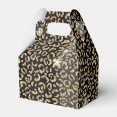 Chic Black Gold Glitzer Leopard Geschenkschachtel (Rückseite)