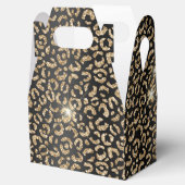 Chic Black Gold Glitzer Leopard Geschenkschachtel (Geöffnet)