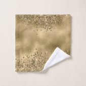 Chic Black Gold Glitzer Monogram Name Bath to Badhandtuch Set (Waschlappen)