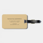 Chic Black Gold Glitzer Monogram Name Gepäckanhänger (Rückseite horizontal)