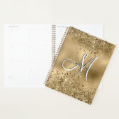 Chic Black Gold Glitzer Monogram Name Plane Planer (Anzeige)