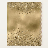 Chic Black Gold Glitzer Monogram Name Plane Planer (Rückseite)