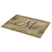 Chic Black Gold Glitzer Monogram Name Schneidebrett (Ecke)