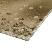 Chic Black Gold Glitzer Monogram Name Schneidebrett (Ecke)