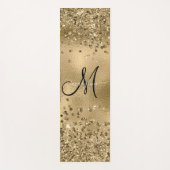 Chic Black Gold Glitzer Monogram Name Yogamatte (Vorderseite)