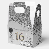 Chic Black Gold Glitzer & Ribbon 16. Geburtstag Geschenkschachtel (Geöffnet)