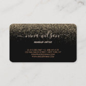Chic Black Gold Glitzer Signature Visitenkarte (Rückseite)