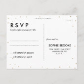 Chic Black & Gold Glitzer Stars UAWG Postkarte (Rückseite)