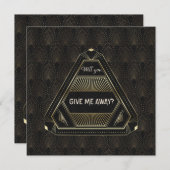 Chic Black Gold Great Gatsby gibt mir weg Einladung (Vorne/Hinten)