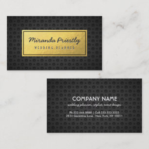 Chic Black & Gold Imitate Gold Foil Dunkle Metallg Visitenkarte