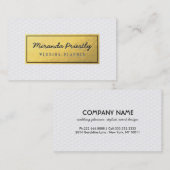 Chic Black & Gold Imitate Gold Foil Geometrisches Visitenkarte (Vorne/Hinten)