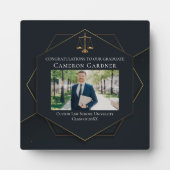 Chic Black Gold Law School Abschluss Foto Fotoplatte (Vorderseite)