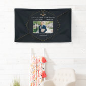 Chic Black Gold Law School Foto Graduation Party Banner (Insitu)