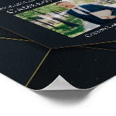 Chic Black Gold Law School Foto Graduation Party Poster (Ecke)