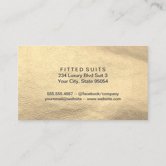 Chic Black Gold Leather | QR-Code Visitenkarte (Rückseite)