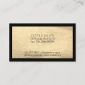 Chic Black Gold Leather Visitenkarte (Rückseite)