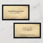 Chic Black Gold Leather Visitenkarte (Vorne/Hinten)