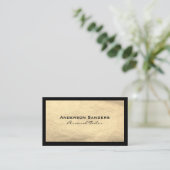 Chic Black Gold Leather Visitenkarte (Stehend Vorderseite)