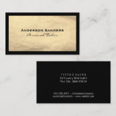 Chic Black Gold Leather Visitenkarte (Vorne/Hinten)
