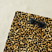 Chic Black Gold Leopard Print Personalisiert Strandtuch (Beispiel)