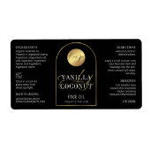 Chic Black & Gold Logo 2 OZ Dropper Flaschenetiket (Vorne)