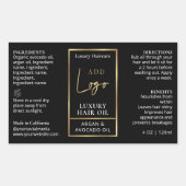 Chic Black & Gold Logo 4 OZ Cosmetic Flasche Label Rechteckiger Aufkleber (Vorderseite)