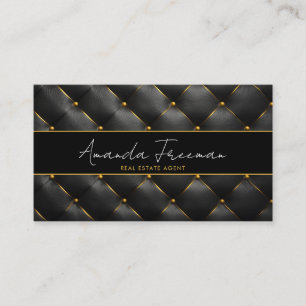 Chic Black & Gold Luxus Real Anwesen Agent Visitenkarte