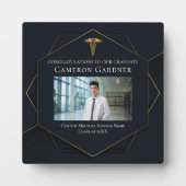 Chic Black Gold Medical School Abschluss Foto Fotoplatte (Vorderseite)