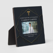 Chic Black Gold Medical School Abschluss Foto Fotoplatte (Vorderseite)