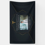 Chic Black Gold Medical School Foto Abschluss Banner (Vertikal)
