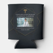 Chic Black Gold Medical School Graduation Party Dosenkühler (Vorderseite)