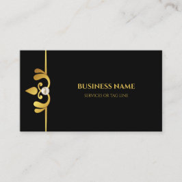 Chic Black Gold Metal Pearl Business Card Visitenkarte
