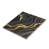 Chic Black & Gold Metallic Marmor Look Glamour Fliese (Seite)
