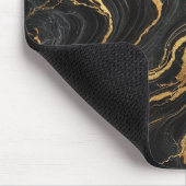 Chic Black & Gold Metallic Marmor Look Glamour Mousepad (Ecke)
