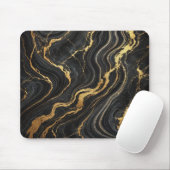 Chic Black & Gold Metallic Marmor Look Glamour Mousepad (Mit Mouse)