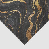Chic Black & Gold Metallic Marmor Look Glamour Seidenpapier (Ausschnitt)