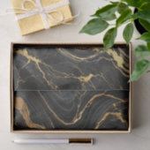 Chic Black & Gold Metallic Marmor Look Glamour Seidenpapier (Geschenk)