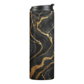 Chic Black & Gold Metallic Marmor Look Glamour Thermosbecher (Nach links gedreht)