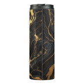 Chic Black & Gold Metallic Marmor Look Glamour Thermosbecher (Rückseite)