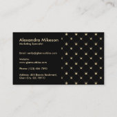 Chic Black Gold Minimal Crown Pattern Visitenkarte (Rückseite)