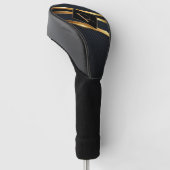 Chic Black & Gold Mit Monogramm Golf Headcover (angewinkelt)
