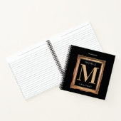 Chic Black & Gold Monogram Checkliste Notizblock (Innenseite)