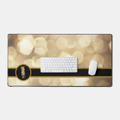 Chic Black & Gold Monogram Desk Mat Schreibtischunterlage (Tastatur & Maus)