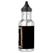 Chic Black & Gold Monogram Edelstahlflasche (Rechts)