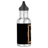 Chic Black & Gold Monogram Edelstahlflasche (Links)