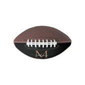 Chic Black Gold Monogram Girly Feminine Script Football (Vorderseite)